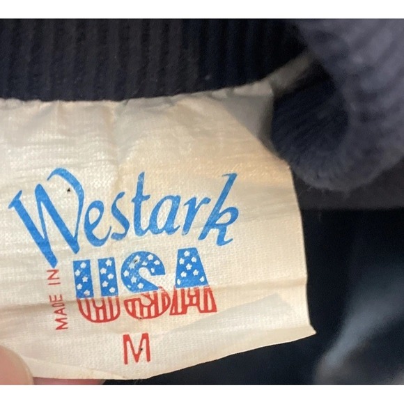 VTG WestArk Satin Bomber Jacket Size M‎ Blue USA "Stardust" 1988 State Champs - Picture 5 of 7